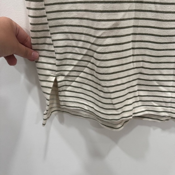 Buffalo David Bitton Green Stripe T-Shirt Dress Short Sleeve Cotton Blend Large - Picture 5 of 6